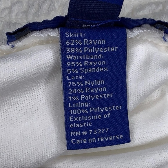 NEW Medium Apt 9 White Skirt Lace Accent Elastic Waistband Boho Bohemian Lined - Picture 4 of 16